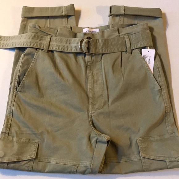 Frame Safari Paperbag Waist Belted Cargo Pants - Picture 7 of 15